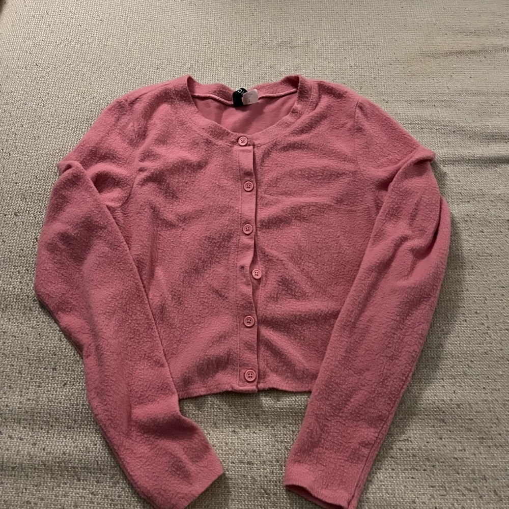 Cropped cardigan sweater